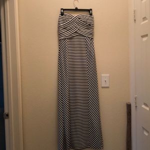 Strapless maxi black and white stripes !!